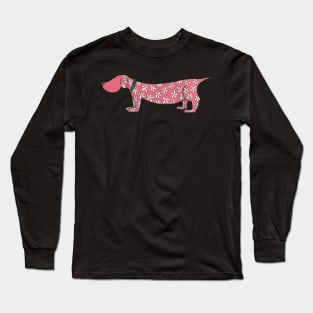 Dachshund: Pink, Flowery Sausage Dog Long Sleeve T-Shirt